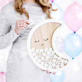 wooden-moon-guest-book-frame-christening-baby-shower-gift|KG5|Luck and Luck| 1